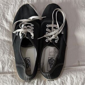 Vans Black Canvas Sneakers with White Laces
